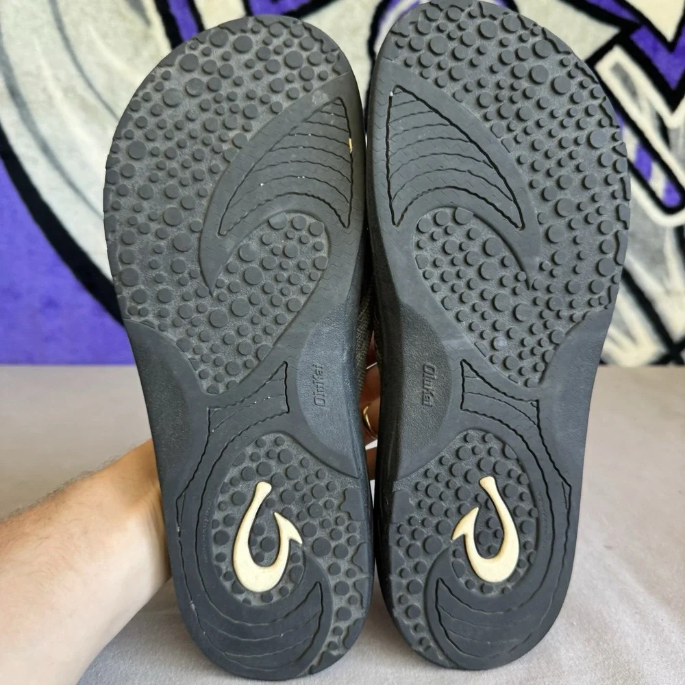 Size 13 - OluKai Hokua Mesh Flip Flops Gray Sandals Men's